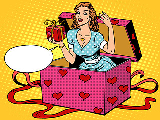 Image showing Valentine girl love romantic wedding surprise box