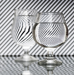 Image showing Strips refraction in water