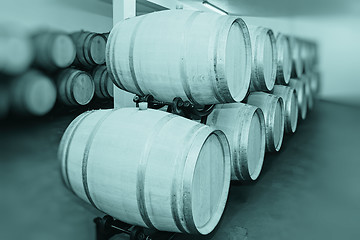 Image showing Barrels of Wine