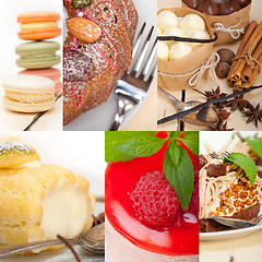 Image showing fresh dessert cake collage 