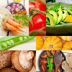 Image showing hearthy vegetables collage composition 