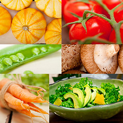 Image showing hearthy vegetables collage composition 