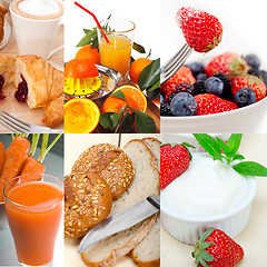 Image showing ealthy vegetarian breakfast collage