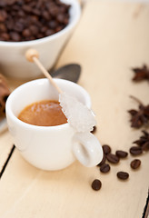 Image showing espresso coffee with sugar and spice