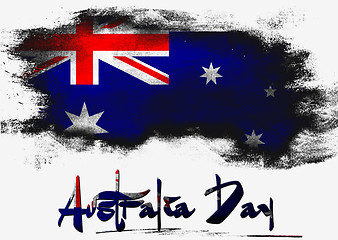 Image showing Flag of Australia painted with brush