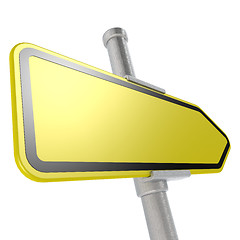 Image showing Yellow sign board with white background