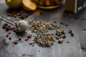 Image showing berries  tea composition