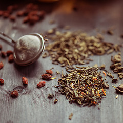 Image showing berries  tea composition