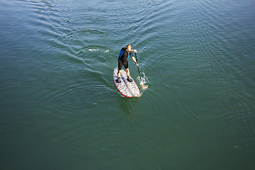 Image showing Stand up paddle boarder