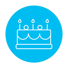 Image showing Birthday cake with candles line icon.