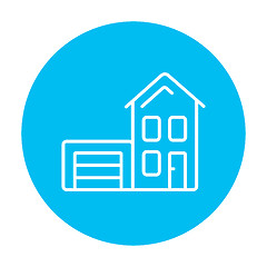 Image showing House with garage line icon.