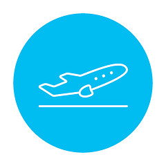 Image showing Plane taking off line icon.