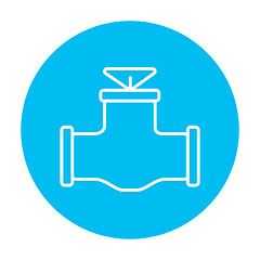Image showing Gas pipe valve line icon.