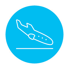 Image showing Landing aircraft line icon.