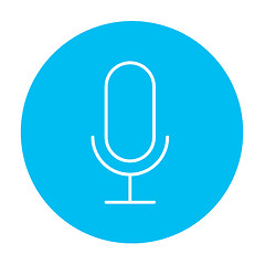 Image showing Retro microphone line icon.