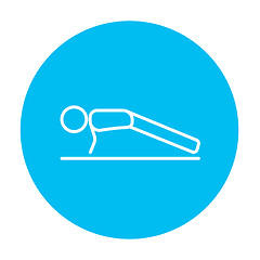 Image showing Man making push ups line icon.