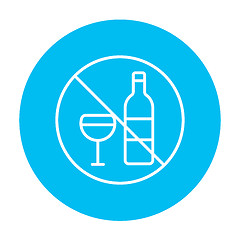 Image showing No alcohol sign line icon.