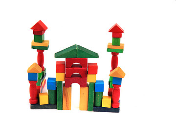 Image showing castle from wooden color bricks 