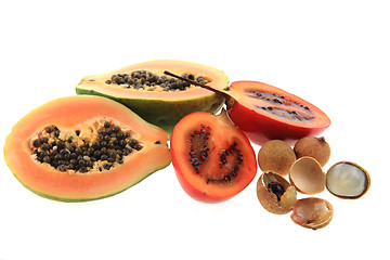 Image showing exotic fruits isolated