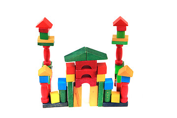 Image showing castle from wooden color bricks 