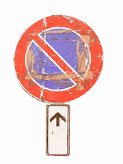 Image showing  No parking sign isolated vintage