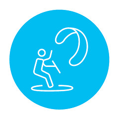 Image showing Kite surfing line icon.