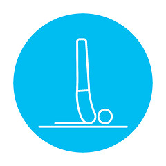 Image showing Man practicing yoga line icon.