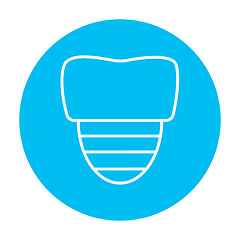 Image showing Tooth implant line icon.