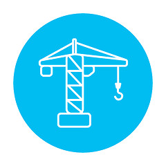 Image showing Construction crane line icon.