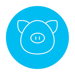 Image showing Pig head line icon.