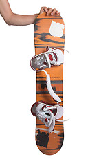 Image showing Old snowboard isolated