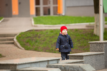 Image showing happy child walking in the park