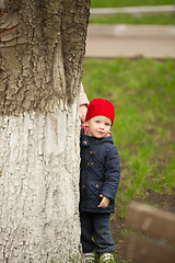 Image showing happy child walking in the park