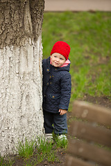 Image showing happy child walking in the park