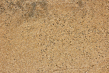 Image showing closeup sand pattern of beach in the summer