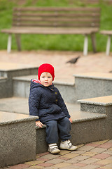 Image showing happy child walking in the park