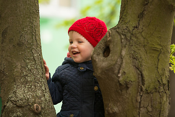 Image showing happy child walking in the park