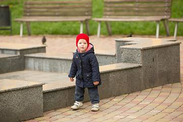 Image showing happy child walking in the park