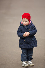 Image showing little girl on a park alley