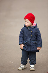 Image showing little girl on a park alley