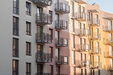 Image showing Modern new building with balconies