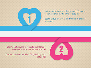 Image showing Valentine\'s day background with pink and blue heart ribbon