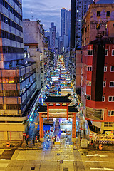 Image showing HONG KONG, CHINA - DEC 27, 2015: Crowded people walk through the