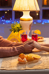 Image showing The hands closeup of happy young couple 