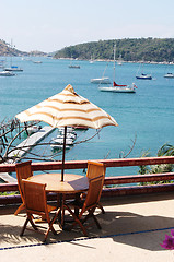 Image showing Table with ocean views