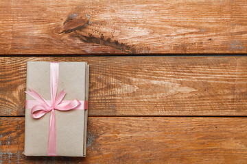 Image showing Valentines Day gift   on wooden background