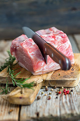 Image showing Pork loin on a cutting board.