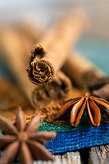 Image showing Ceylon cinnamon stick and star anise.