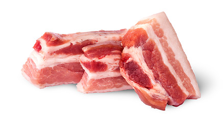 Image showing Three pieces of bacon on top view