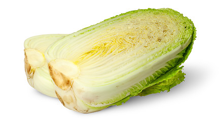 Image showing Two halves of Chinese cabbage to each other